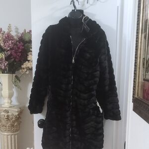 Women's Black Faux Fur Coat